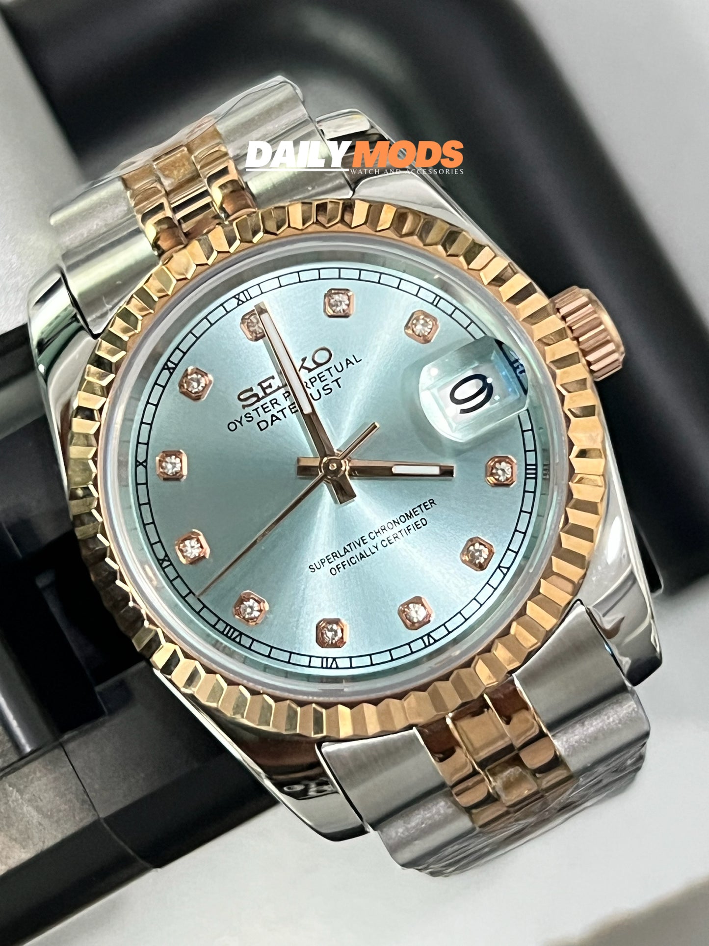 Two-Tone DJ Ice Blue Stud