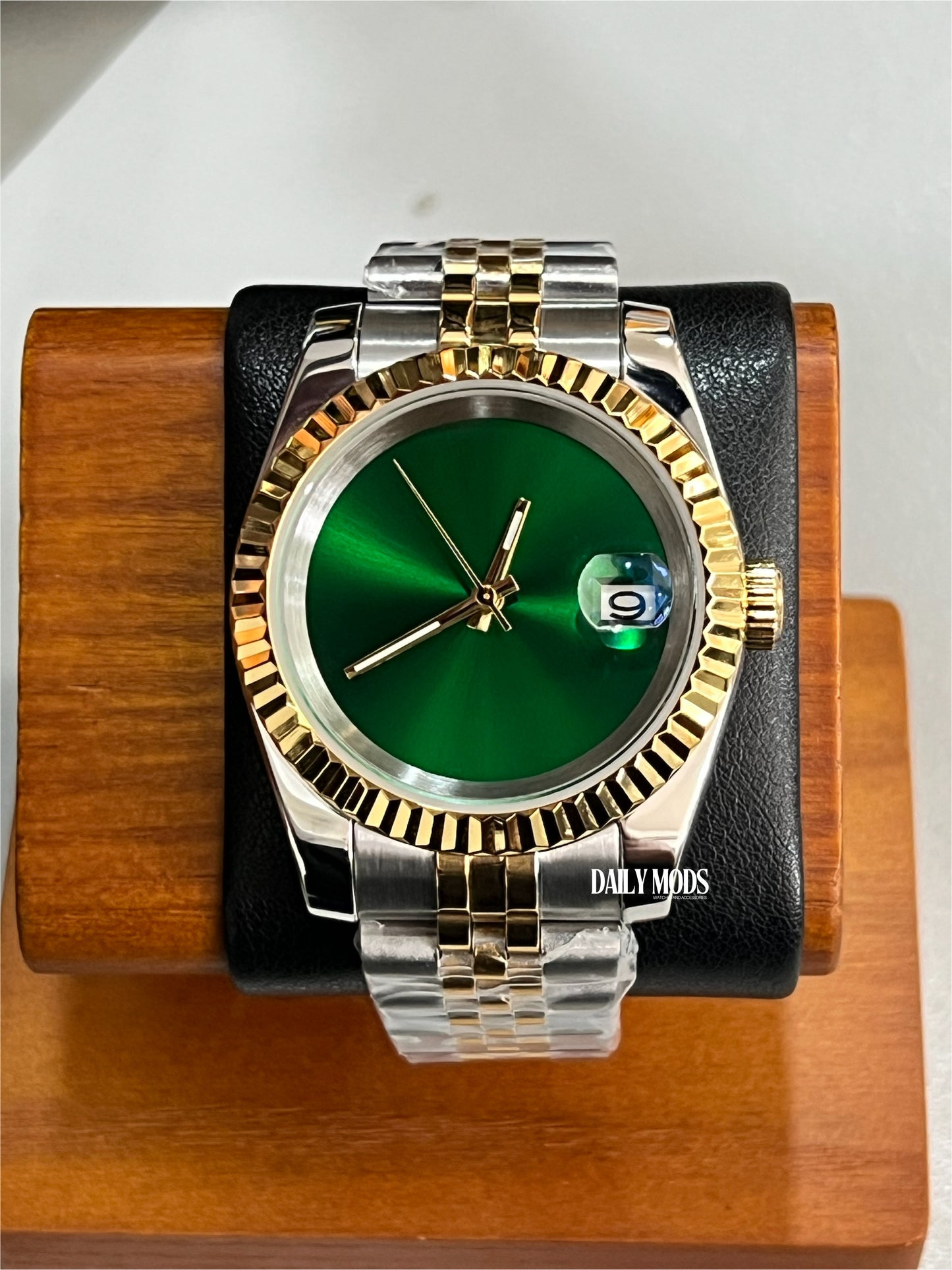 Two-Tone Gold/Stainless DJ Green Sunburst Dial