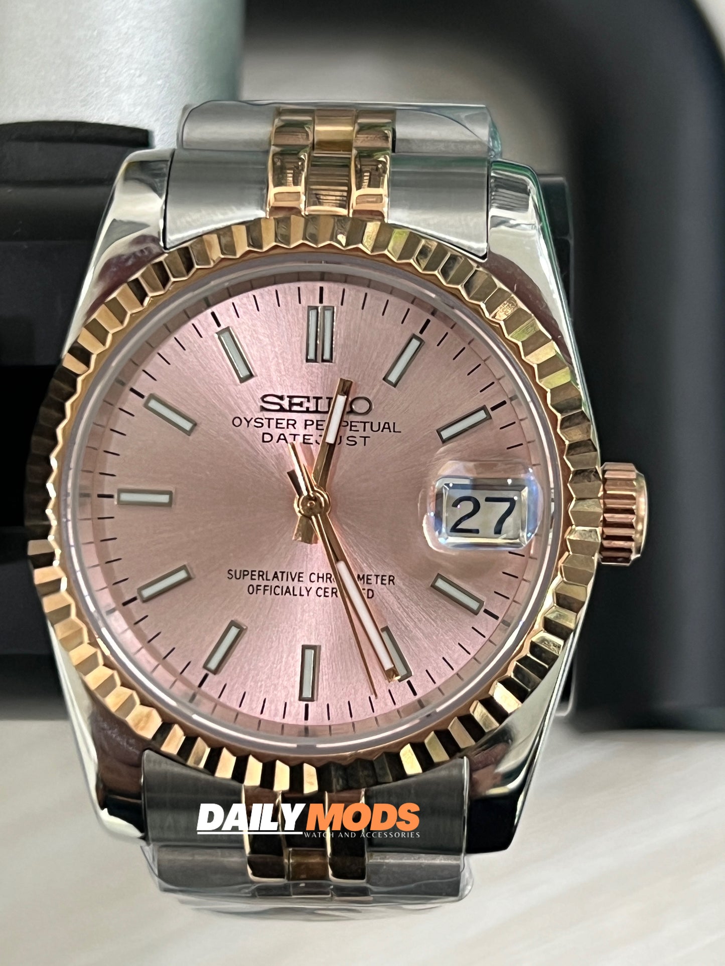 Two-Tone RG Datejust Pink Stick